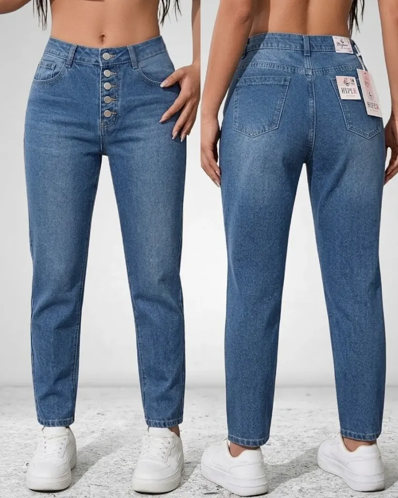 Mom jeans rigido 4 botones