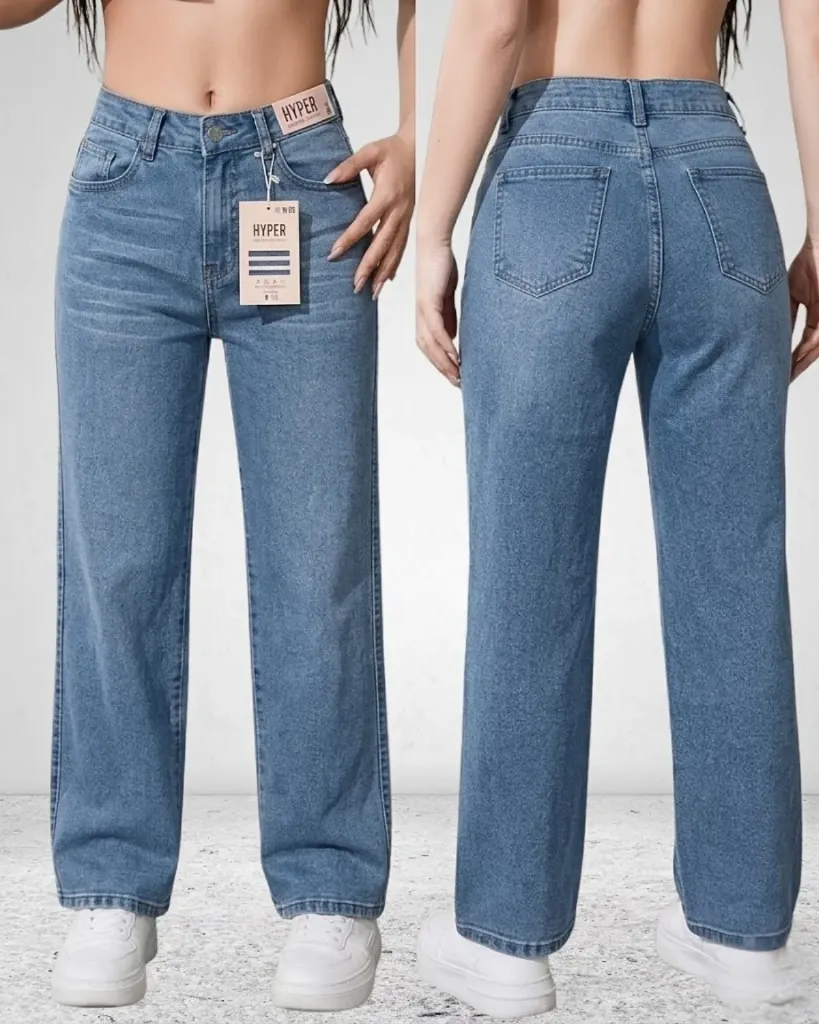 Wide leg strech con bigotes