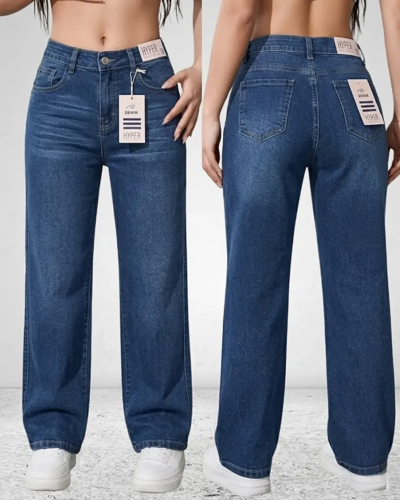 Wide leg strech con bigotes