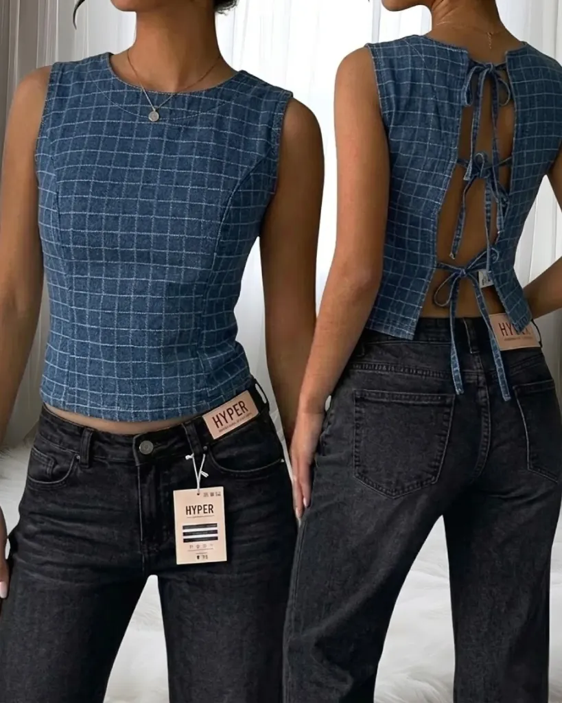 [HJ-001097-8-AZUL-MEDIO] Blusa de tiras (8)
