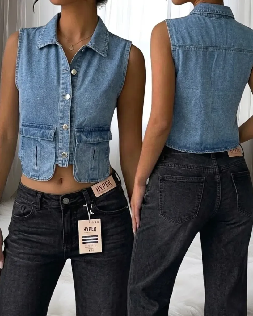 [HJ-001099-8-AZUL-CLARO] Chaleco con bolsillos (8)