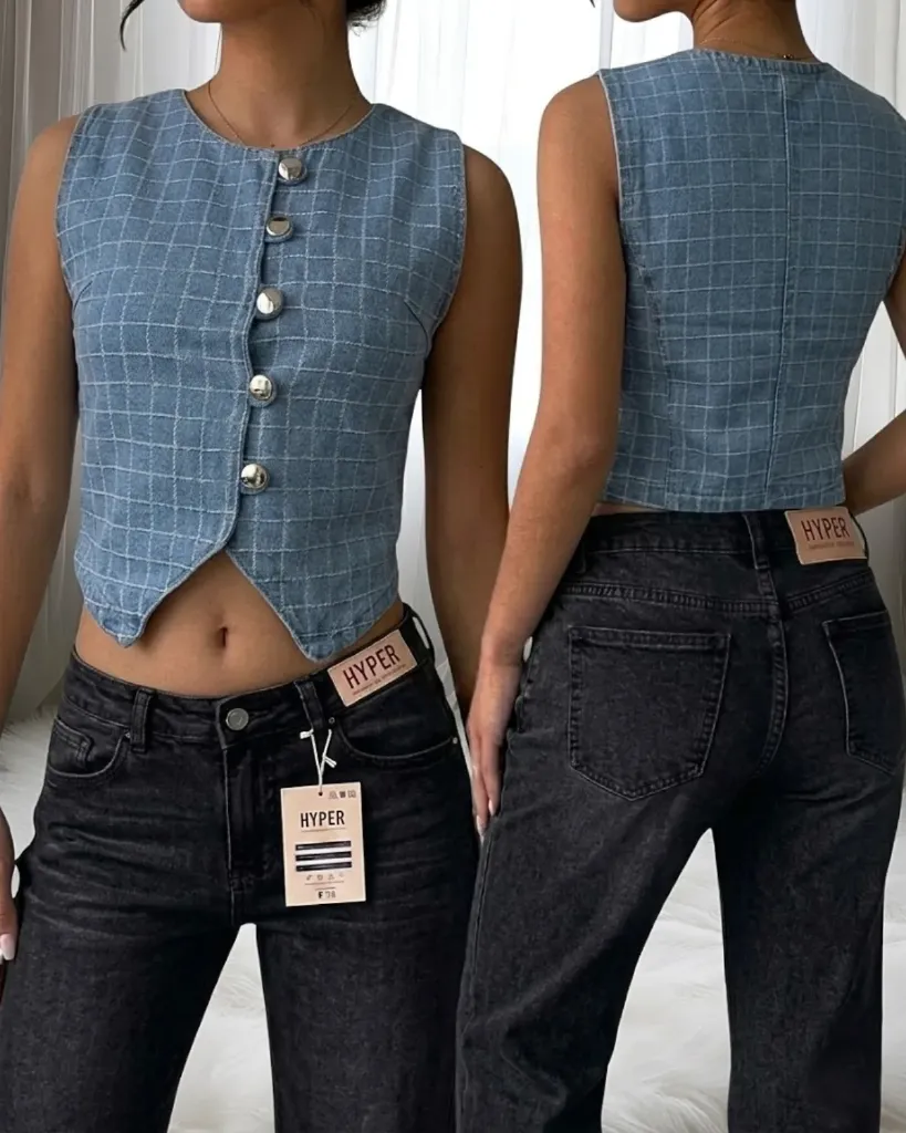 [HJ-001105-8-AZUL-CLARO] Blusa de botones (8)