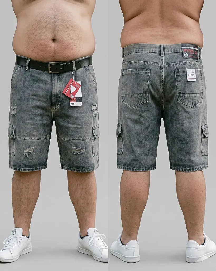 [HJ-001111-38-GRIS-OSCURO] Bermuda rigida cargo plus (38)
