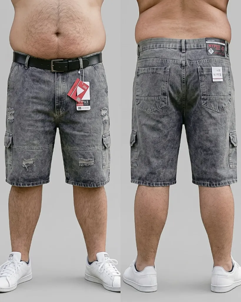 [HJ-001113-38-GRIS-CLARO] Bermuda rigida cargo plus (38)