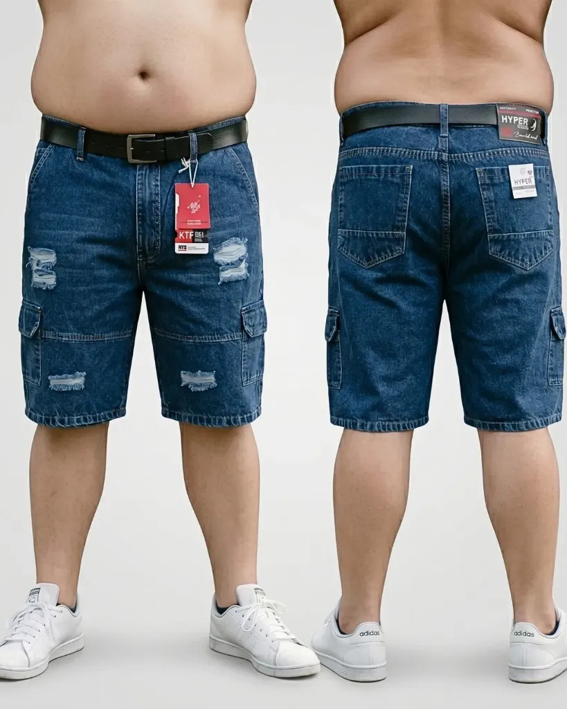 [HJ-001114-38-AZUL-OSCURO] Bermuda rigida cargo plus (38)
