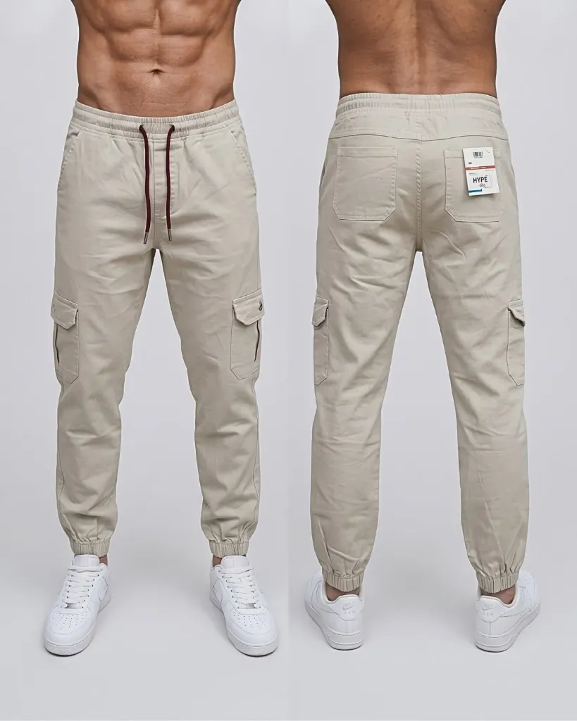 [HJ-001207-28-BEIGE-CLARO] Joggers strech (28)