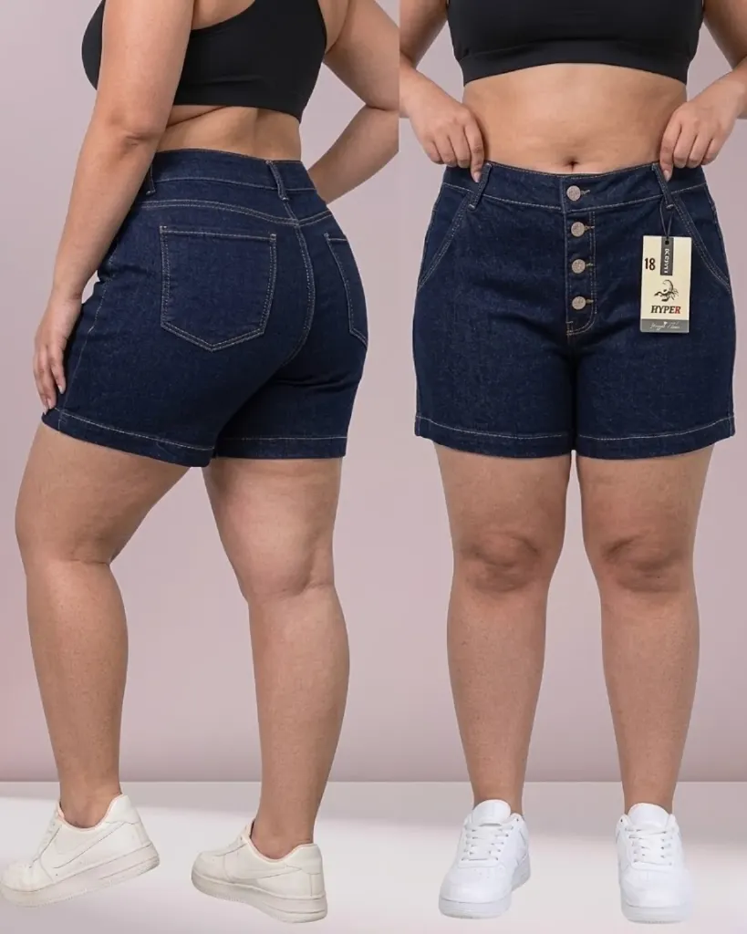 Short strech con botonadura