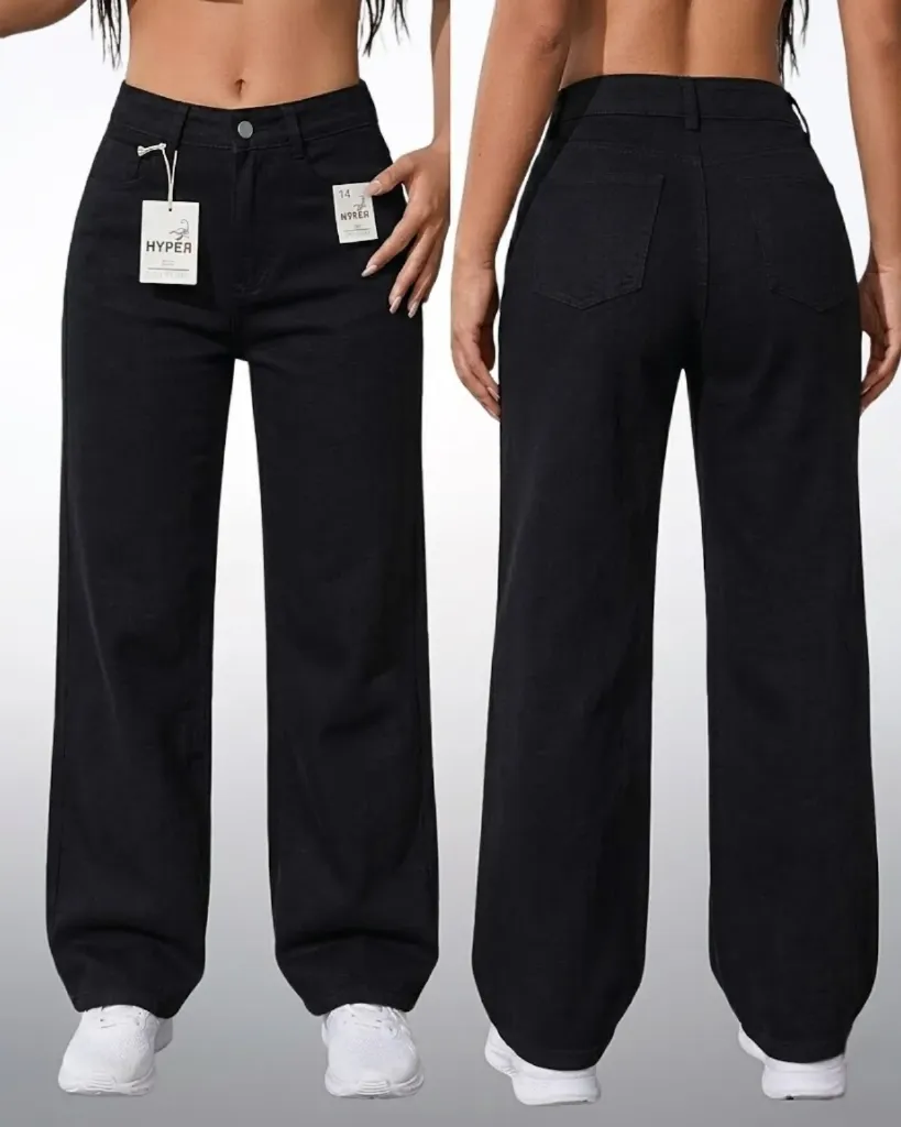 Wide leg strech de tela fina