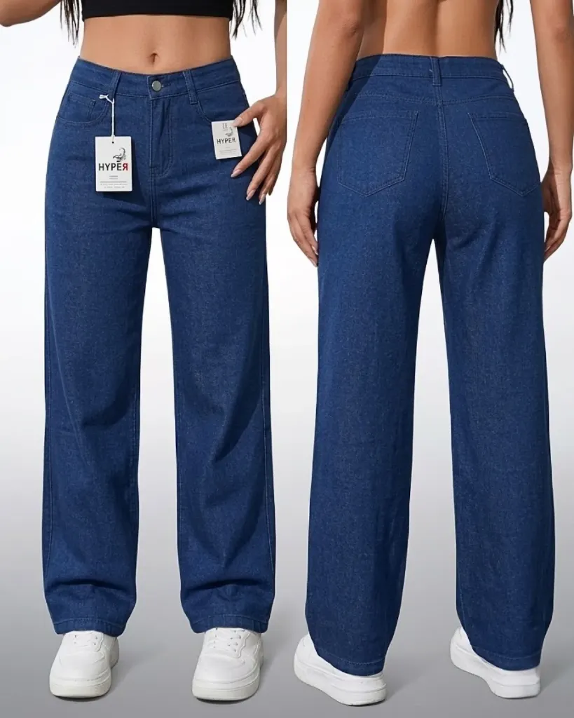 Wide leg strech de tela fina