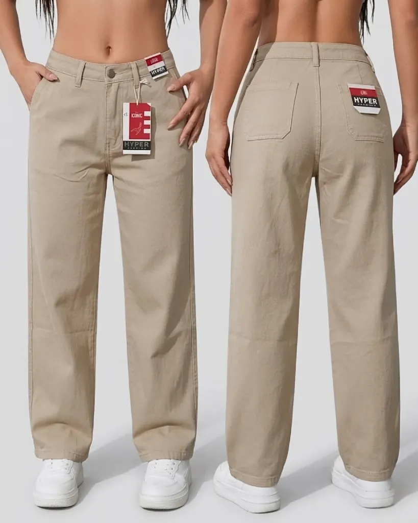 Wide leg gabardina strech