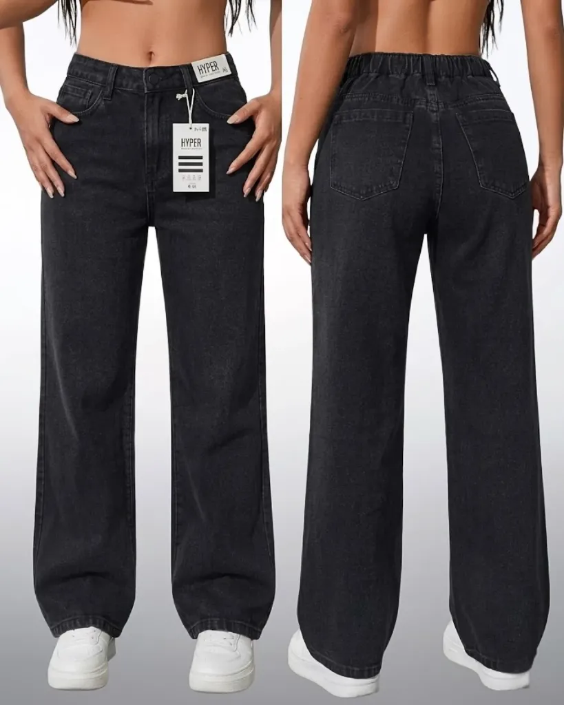 Wide leg rigido con elastico